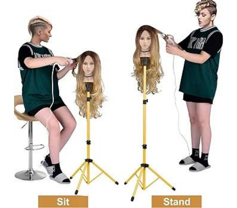 Klvied Reinforced Wig Head Stand Tripod for cosmetology hairdressing (Mannequin Head Not Included) 